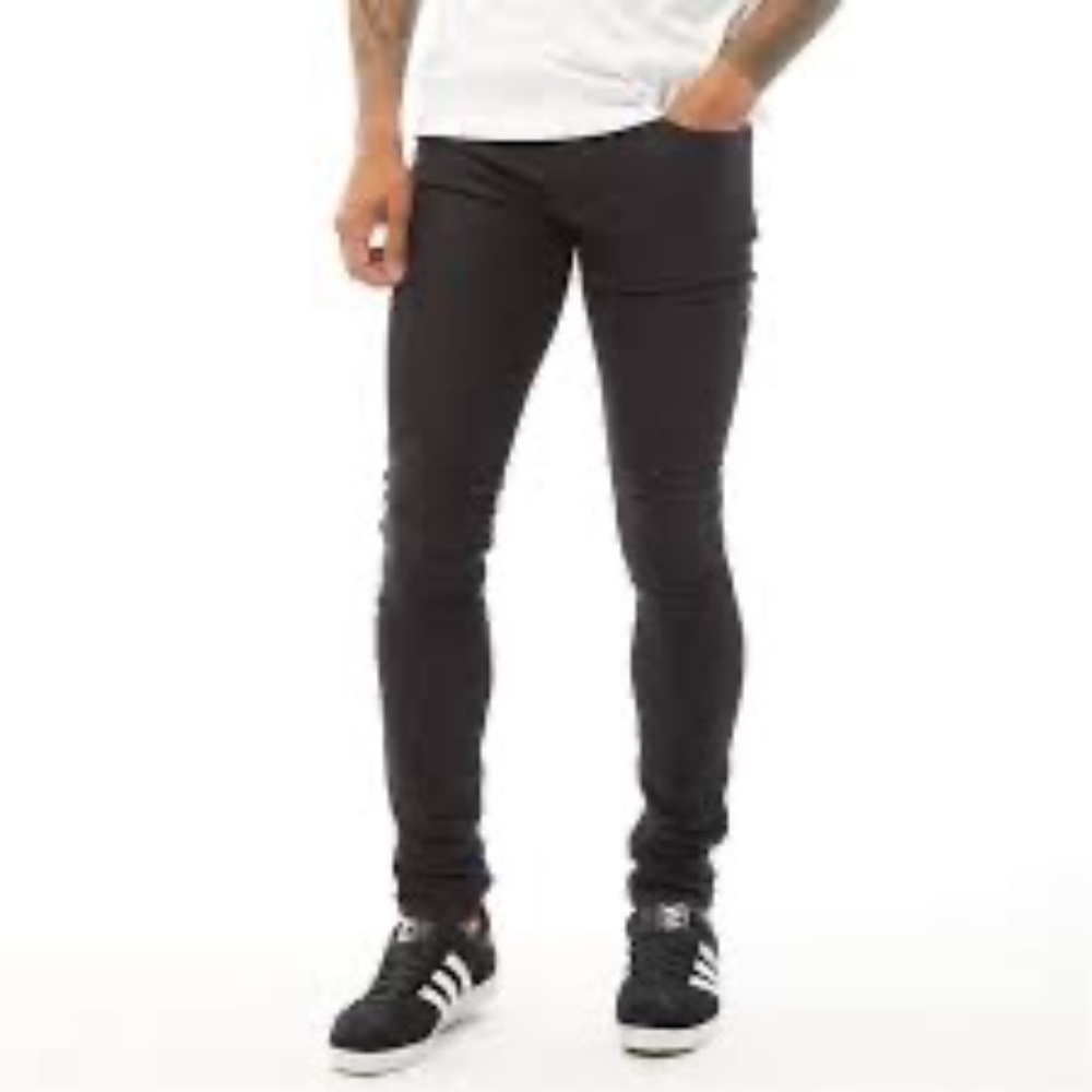 Diesel Troxer Slim Fit Skinny Distressed Black Jeans Sz 28 X 30